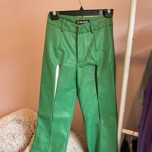 the kript green leather pants
